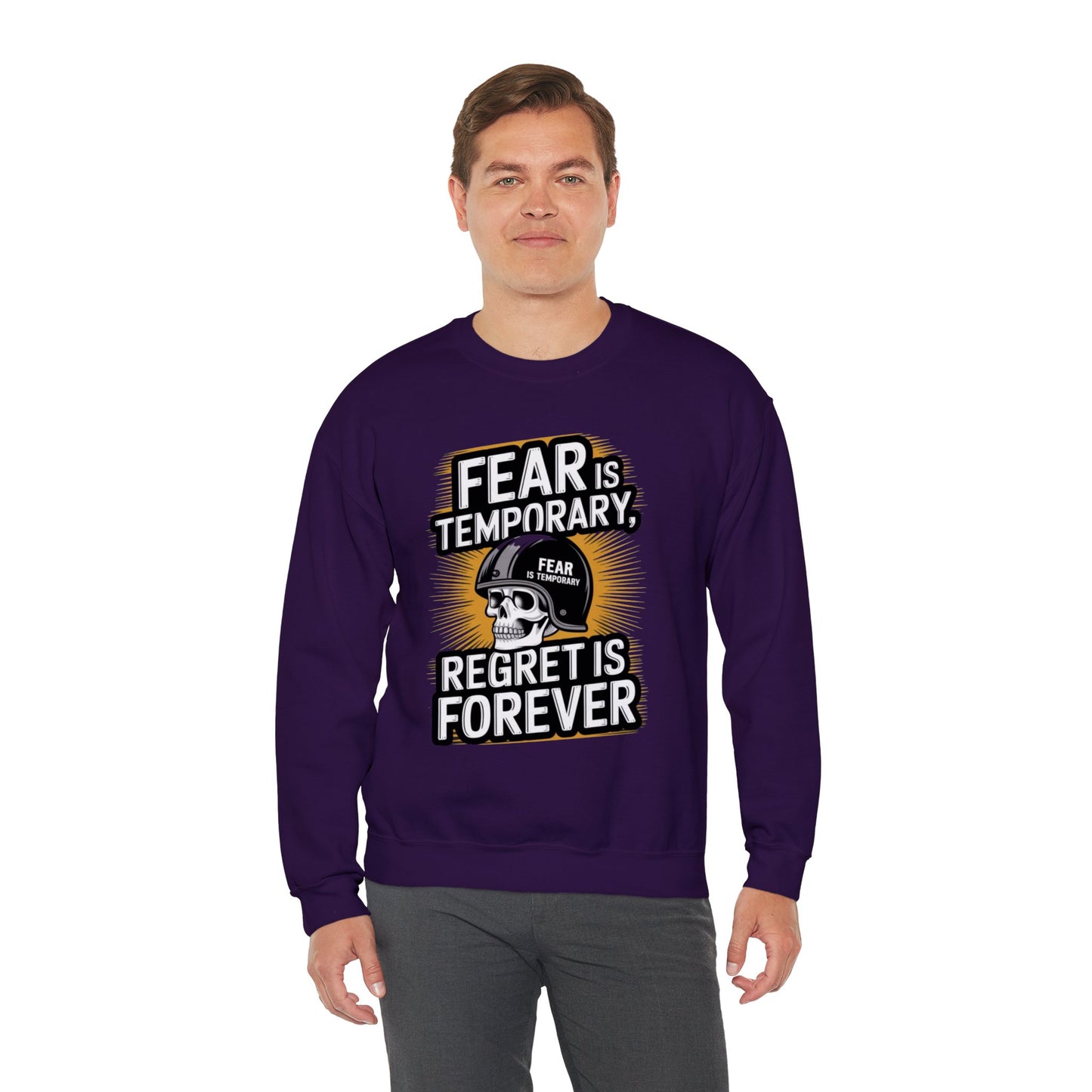 Fear Is Temporary Regret Is Forever Unisex Heavy Blend™ Crewneck Sweatshirt