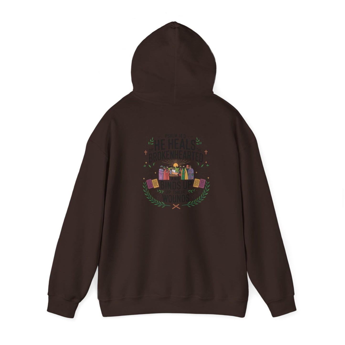 He Heals The Brokenhearted And Binds Up Their Wounds Unisex Heavy Blend™ Hooded Sweatshirt Hoodie