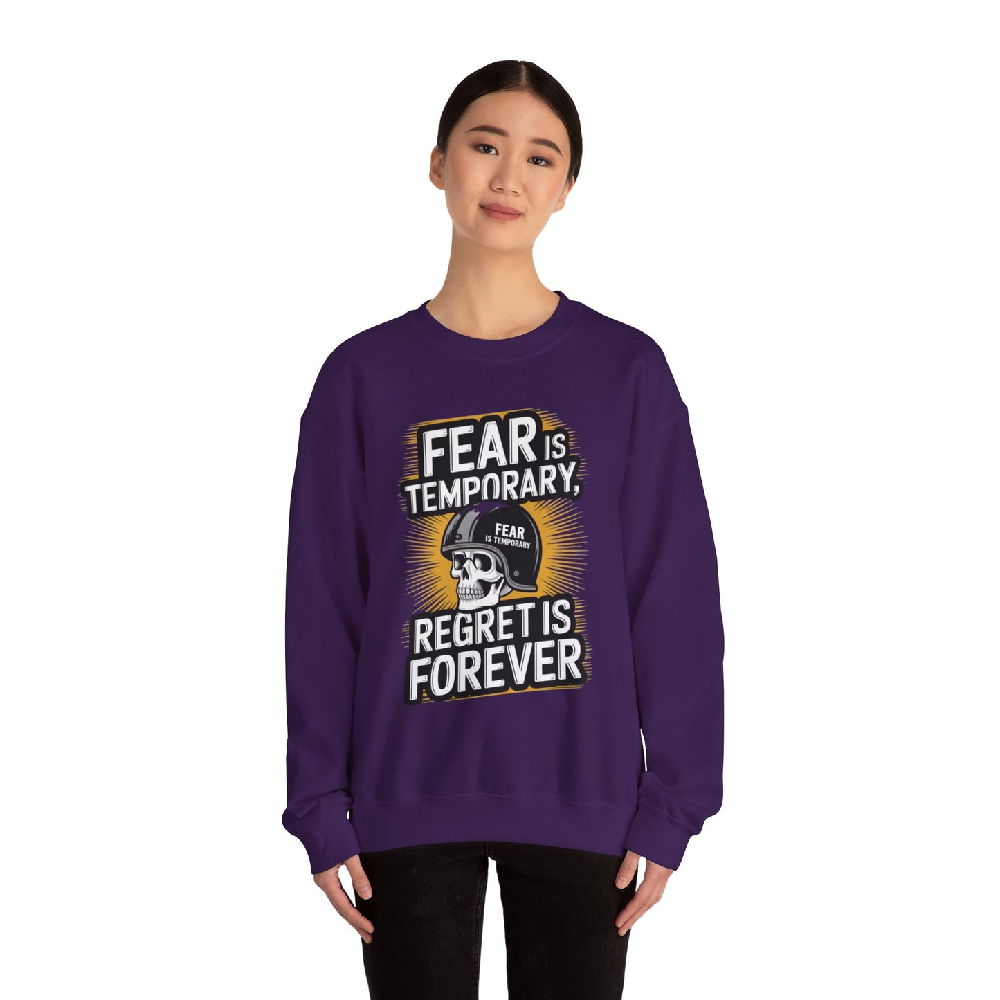 Fear Is Temporary Regret Is Forever Unisex Heavy Blend™ Crewneck Sweatshirt