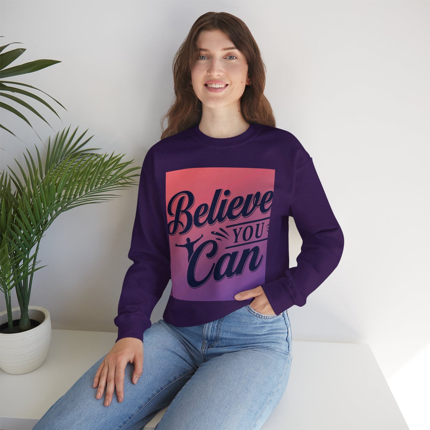 Believe You Can Unisex Heavy Blend™ Crewneck Sweatshirt Gildan 18000