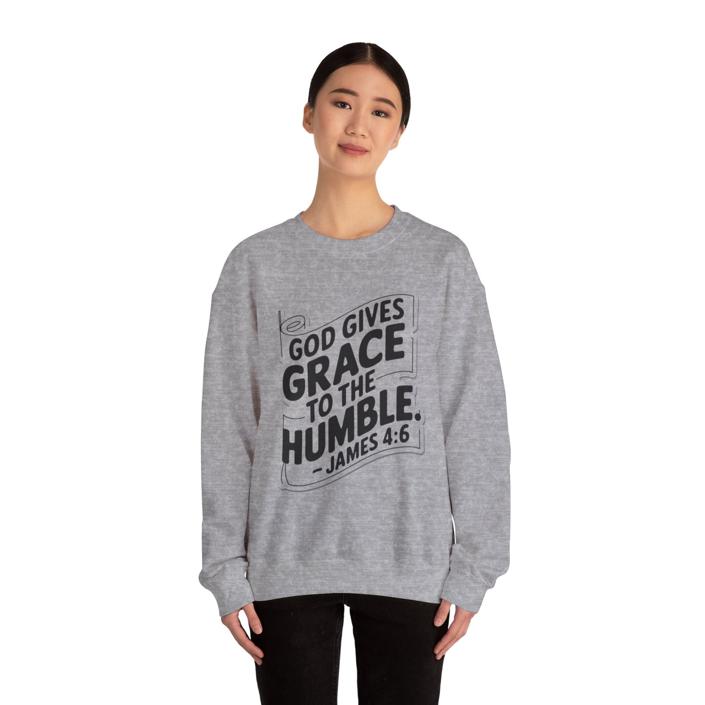 GOD Gives Grace To The Humble Unisex Heavy Blend™ Crewneck Sweatshirt