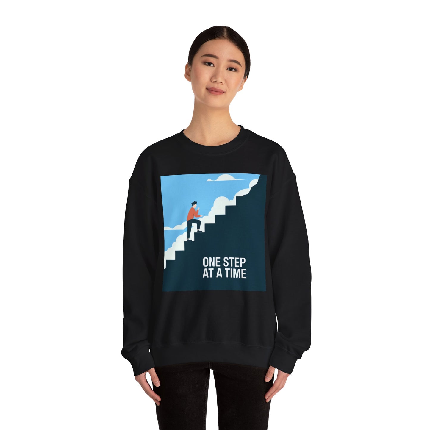 One Step At A Time Unisex Heavy Blend™ Crewneck Sweatshirt Gildan 18000