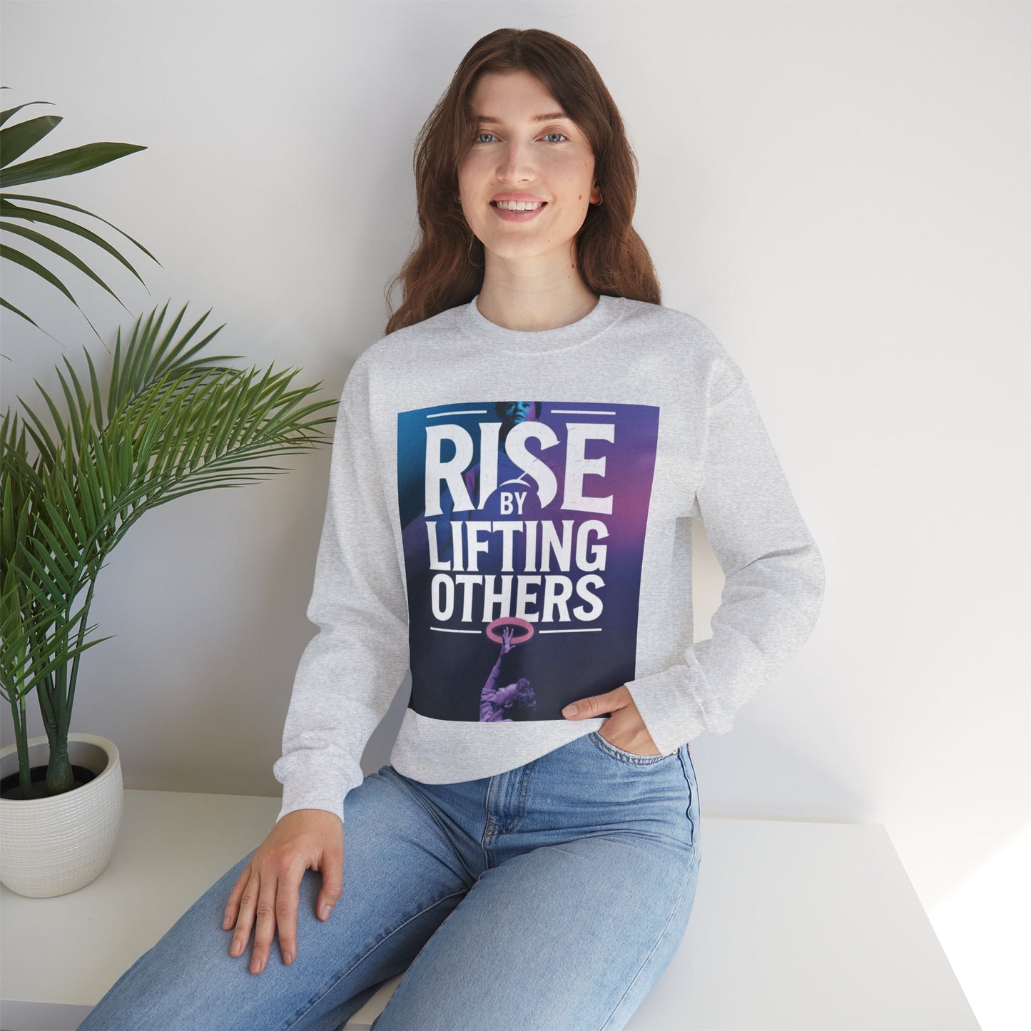 Rise By Lifting Others Sweatshirt Gildan 18000