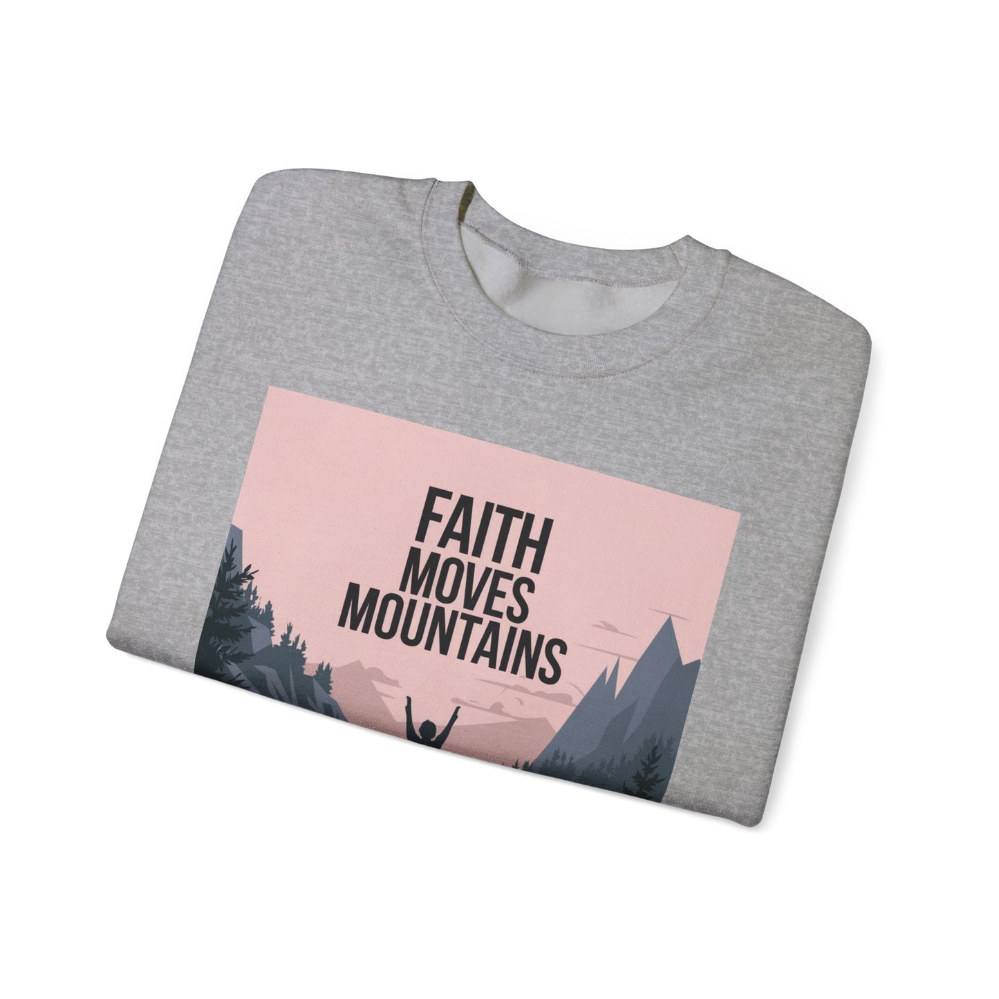 Faith Moves Mountains Unisex Heavy Blend™ Crewneck Sweatshirt