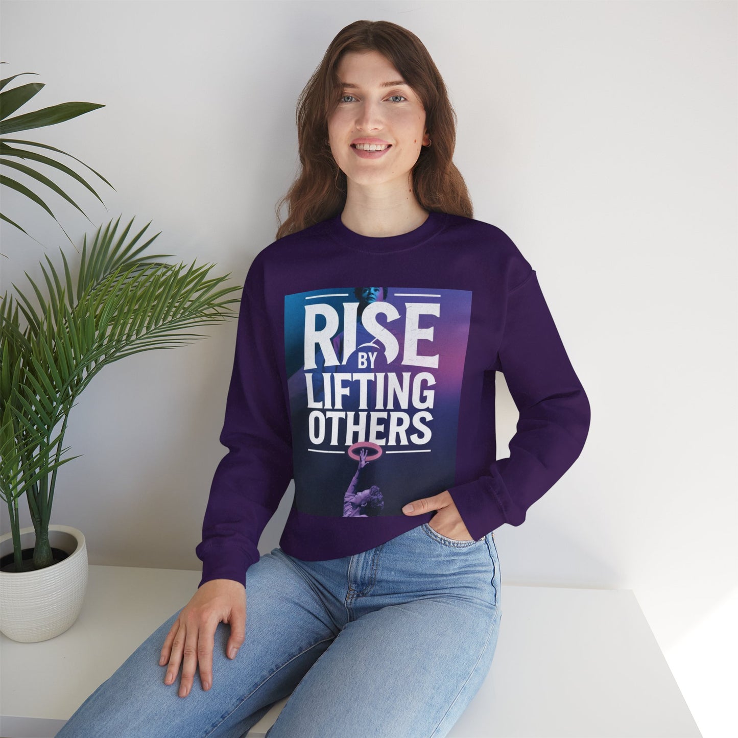 Rise By Lifting Others Sweatshirt Gildan 18000