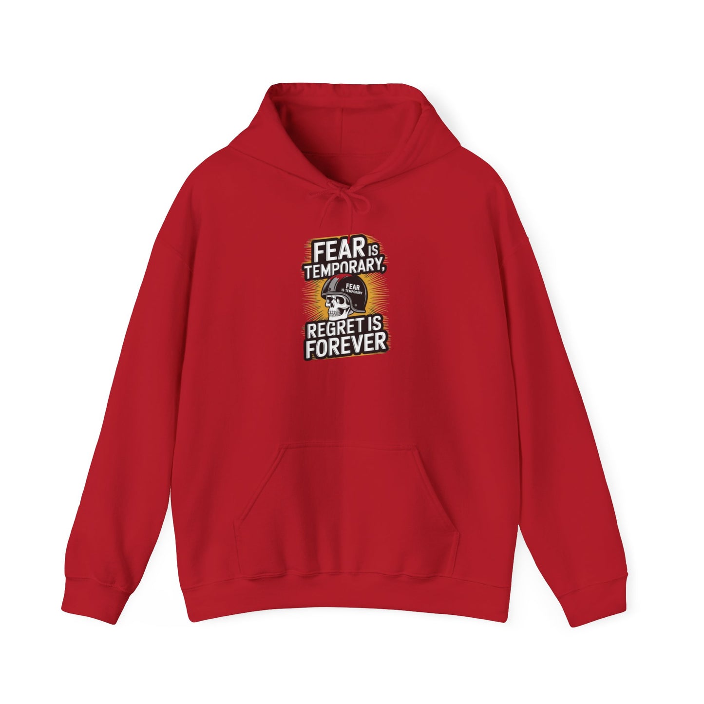 Fear Is Temporary, Regret Is Forever Unisex Heavy Blend™ Hoodie, Hooded Sweatshirt Gildan 18500