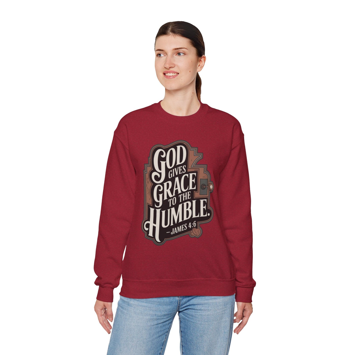 GOD Gives Grace To The Humble Sweatshirt Unisex Heavy Blend™ Crewneck