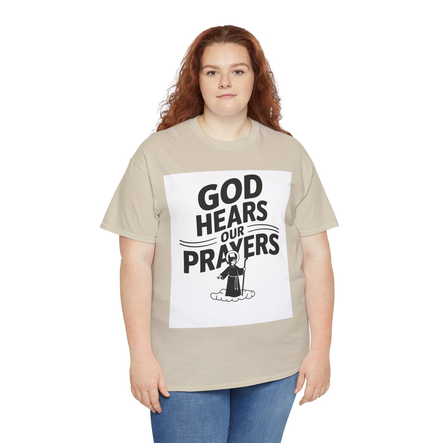 GOD Hears Our Prayers Unisex Heavy Cotton Tee