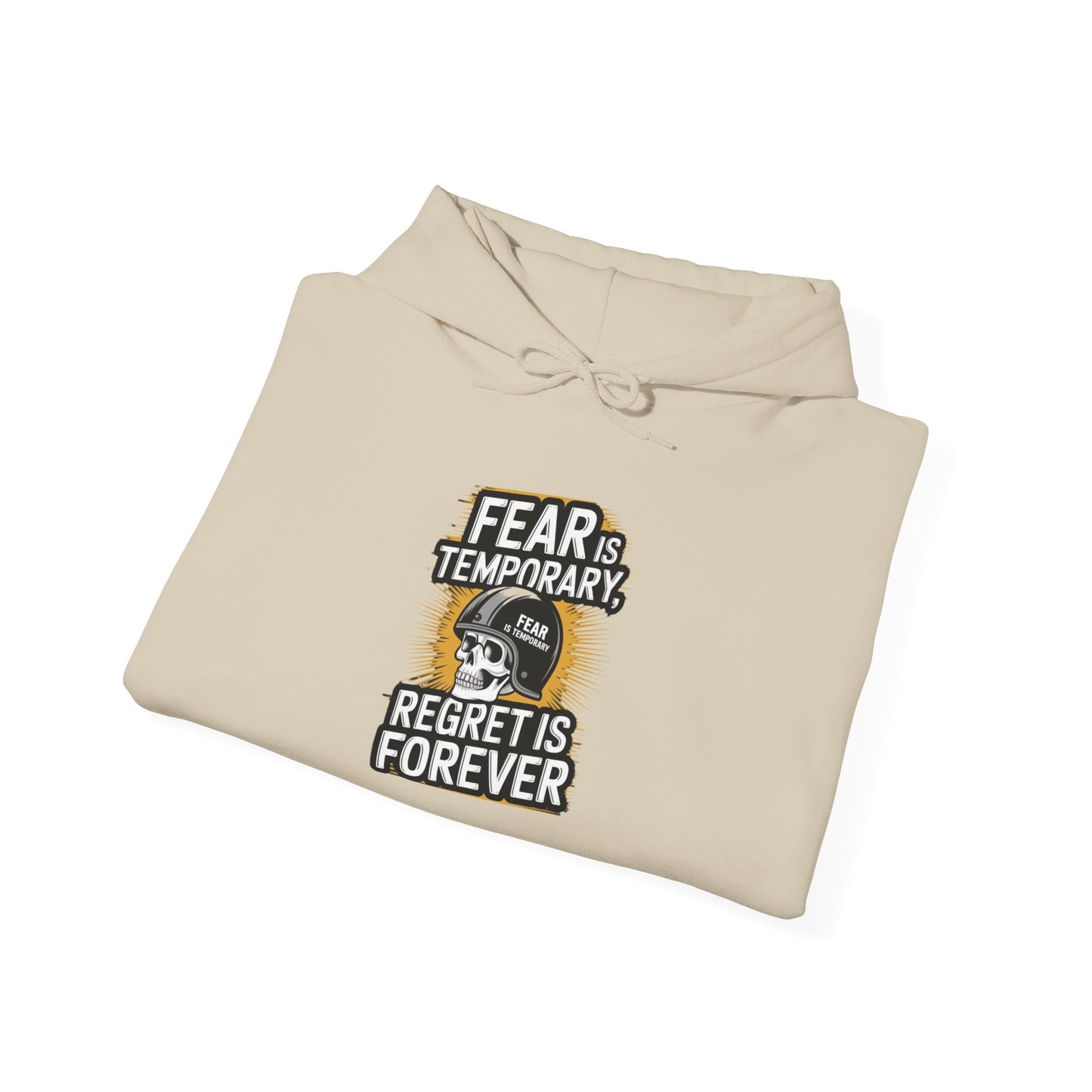 Fear Is Temporary Regret Is Forever Unisex Heavy Blend™ Hooded Sweatshirt Gildan 18500