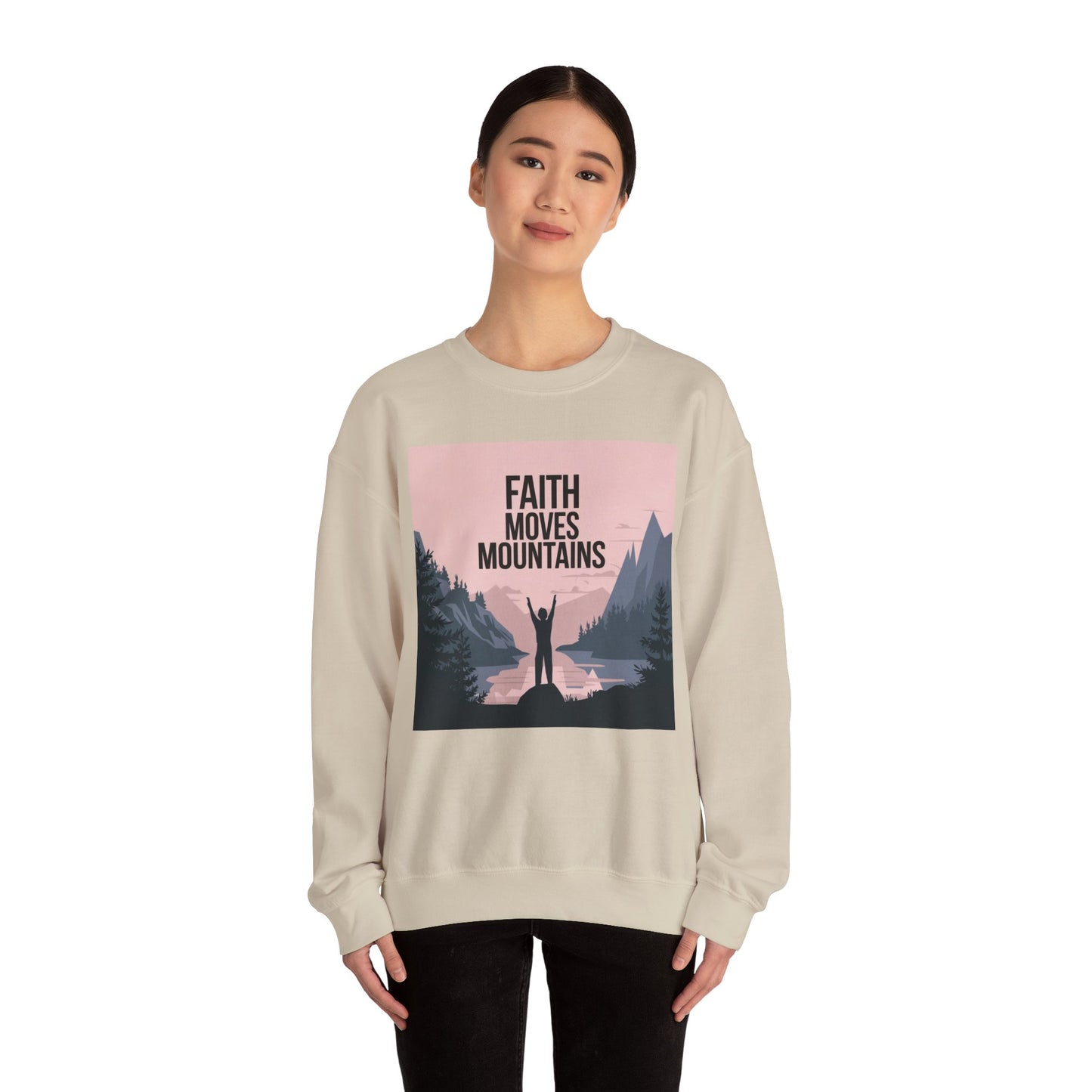 Faith Moves Mountains Unisex Heavy Blend™ Crewneck Sweatshirt