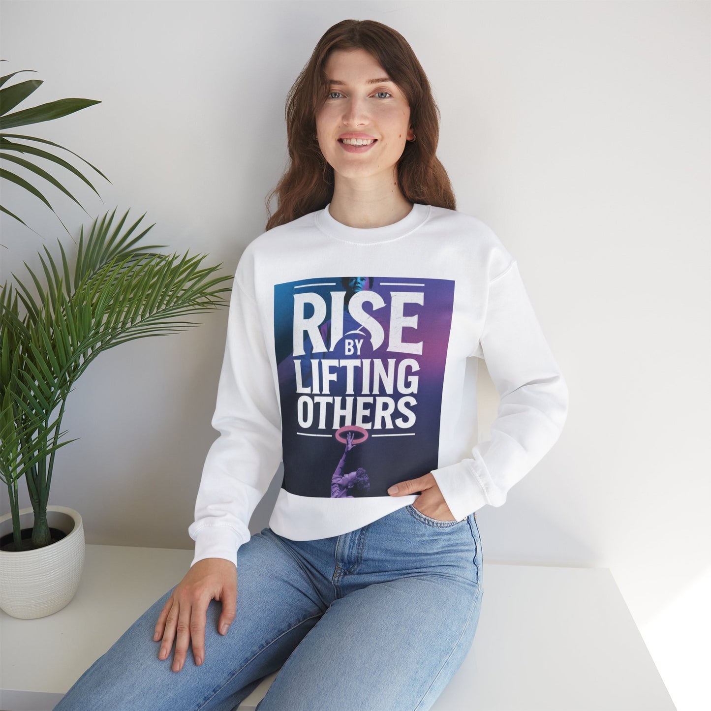 Rise By Lifting Others Sweatshirt Gildan 18000