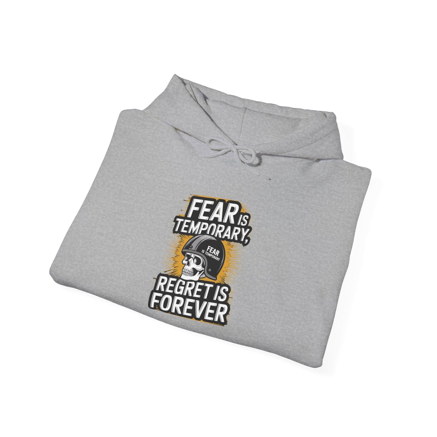 Fear Is Temporary, Regret Is Forever Unisex Heavy Blend™ Hoodie, Hooded Sweatshirt Gildan 18500