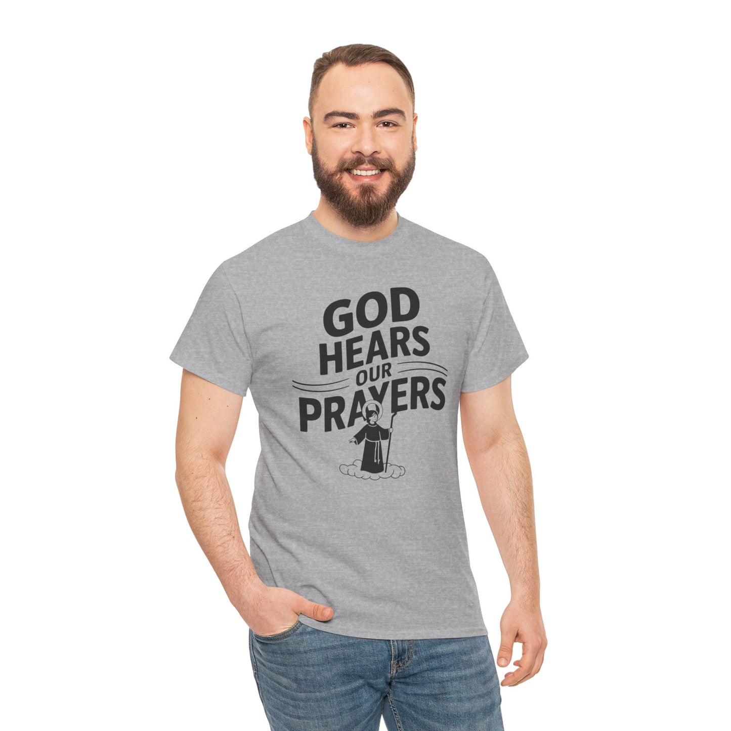 GOD Hears Our Prayers Unisex Heavy Cotton Tee