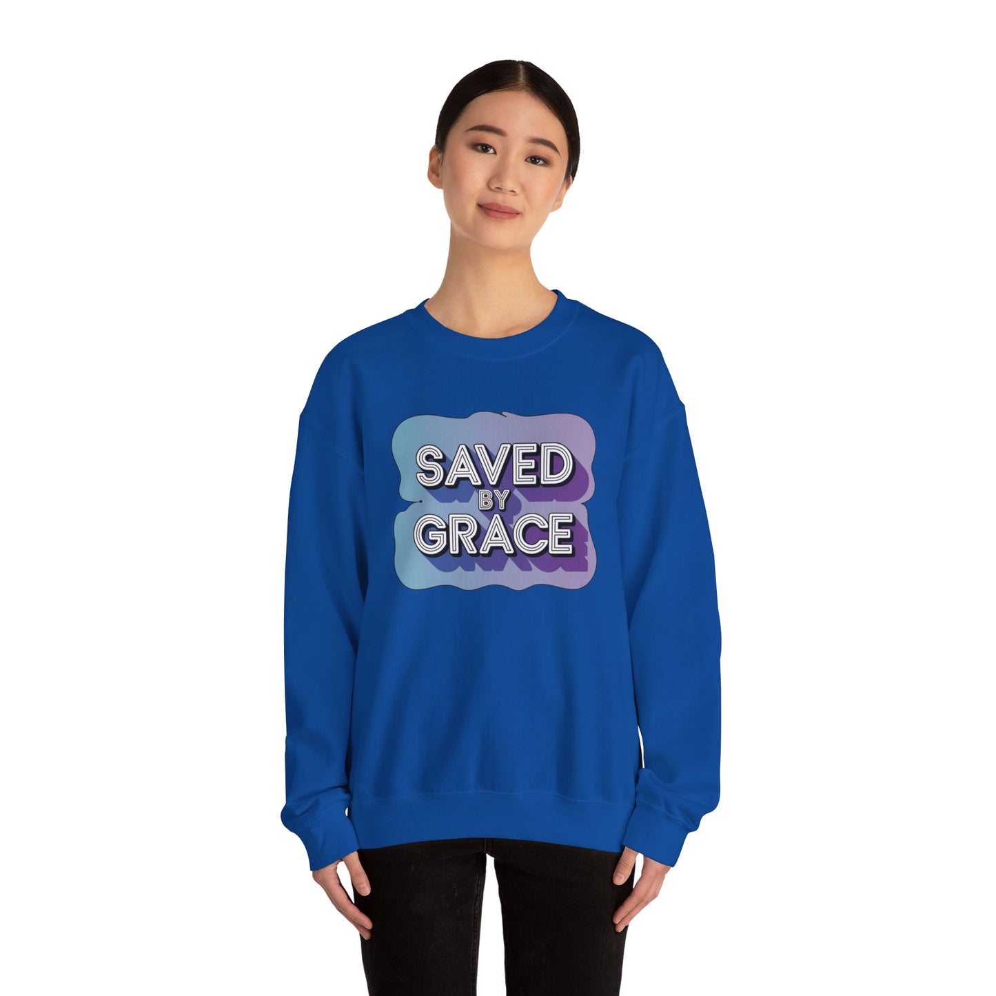 Saved By Grace  Unisex Heavy Blend™ Crewneck Sweatshirt