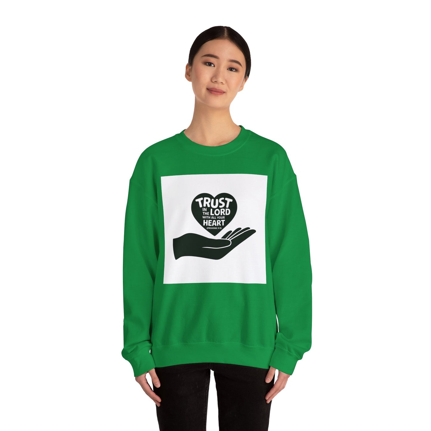 Trust In The LORD With All Your Heart  Unisex Heavy Blend™ Crewneck Sweatshirt