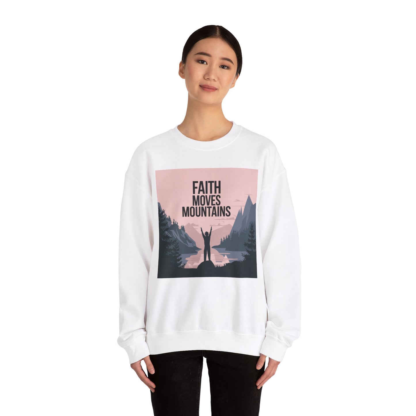 Faith Moves Mountains Unisex Heavy Blend™ Crewneck Sweatshirt