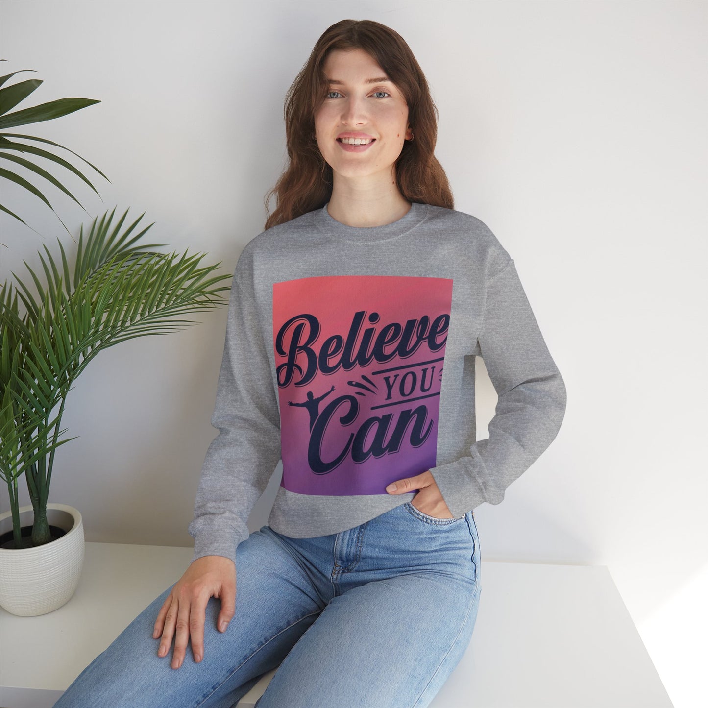 Believe You Can Unisex Heavy Blend™ Crewneck Sweatshirt Gildan 18000