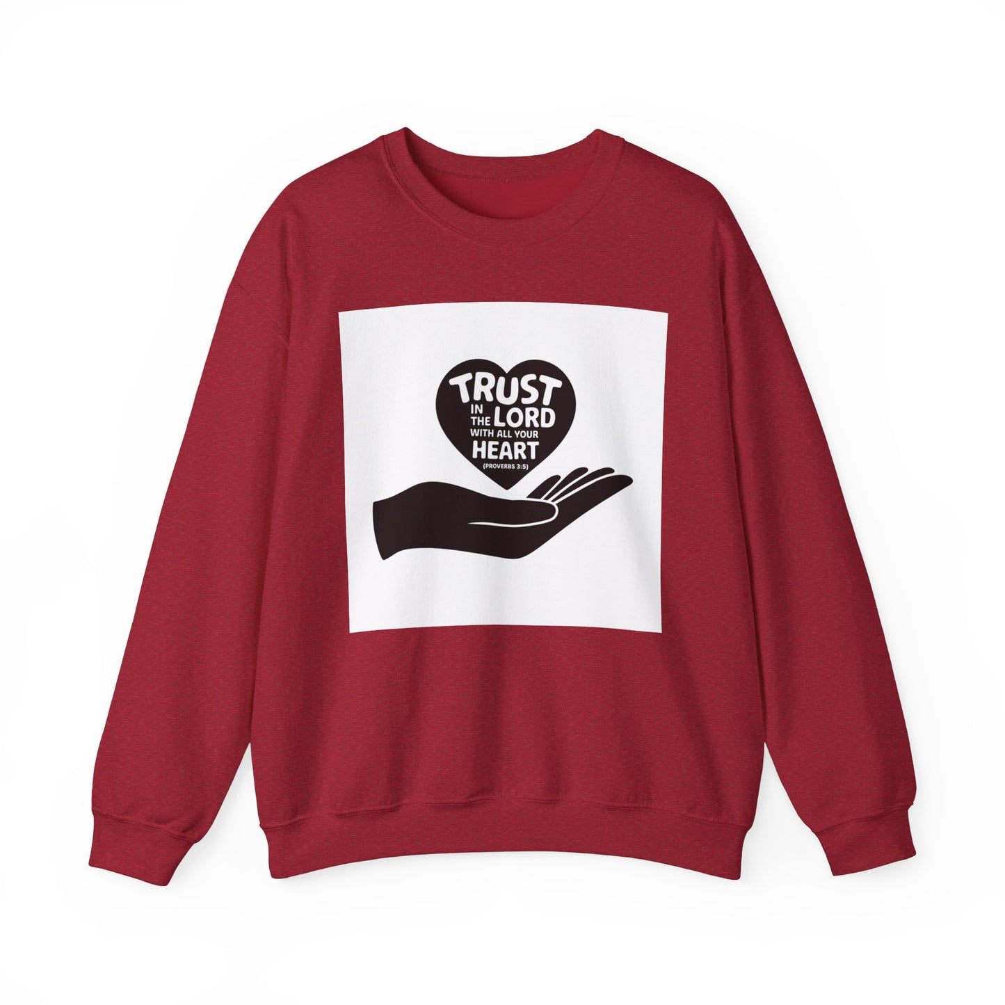 Trust In The LORD With All Your Heart  Unisex Heavy Blend™ Crewneck Sweatshirt