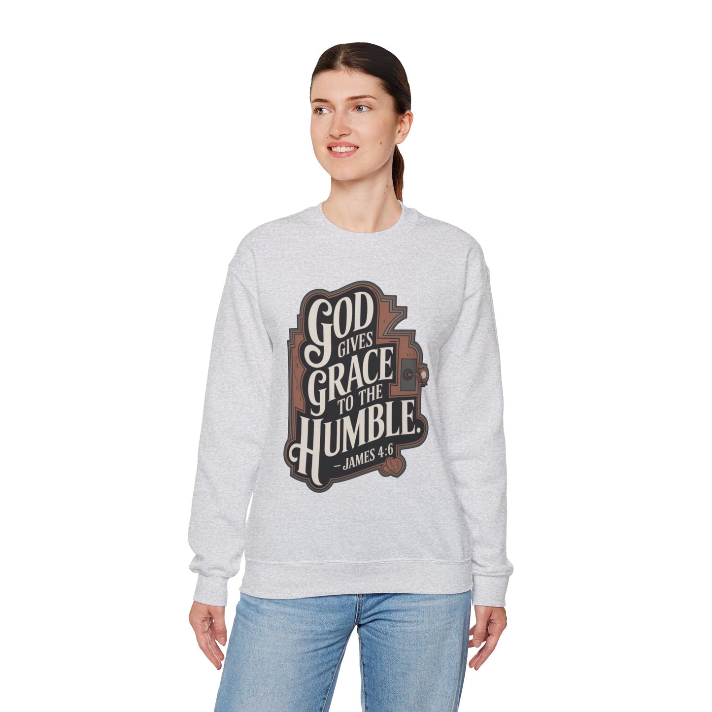 GOD Gives Grace To The Humble Sweatshirt Unisex Heavy Blend™ Crewneck