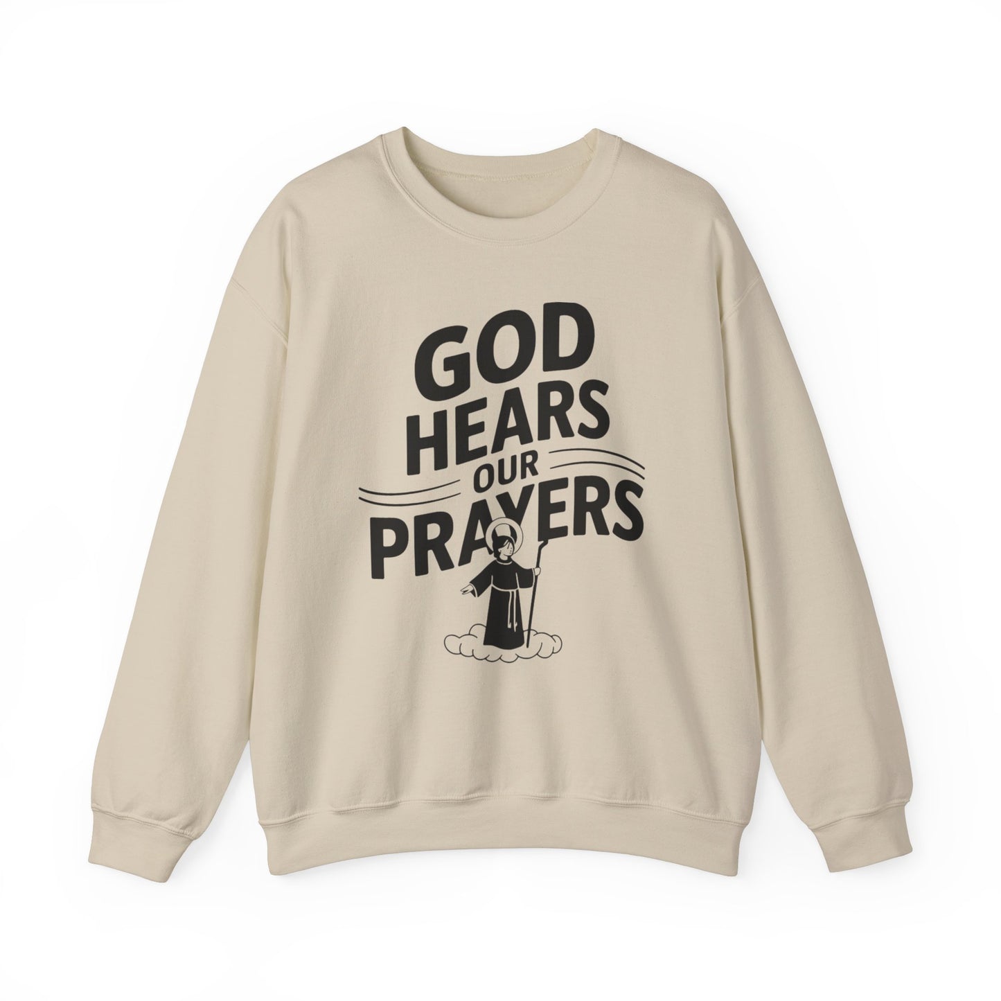 GOD Hears Our Prayers Unisex Heavy Blend™ Crewneck Sweatshirt