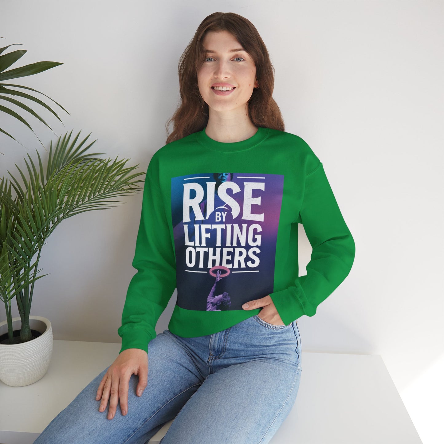 Rise By Lifting Others Sweatshirt Gildan 18000