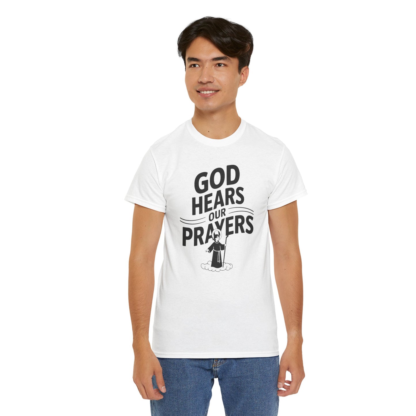 GOD Hears Our Prayers Unisex Heavy Cotton Tee