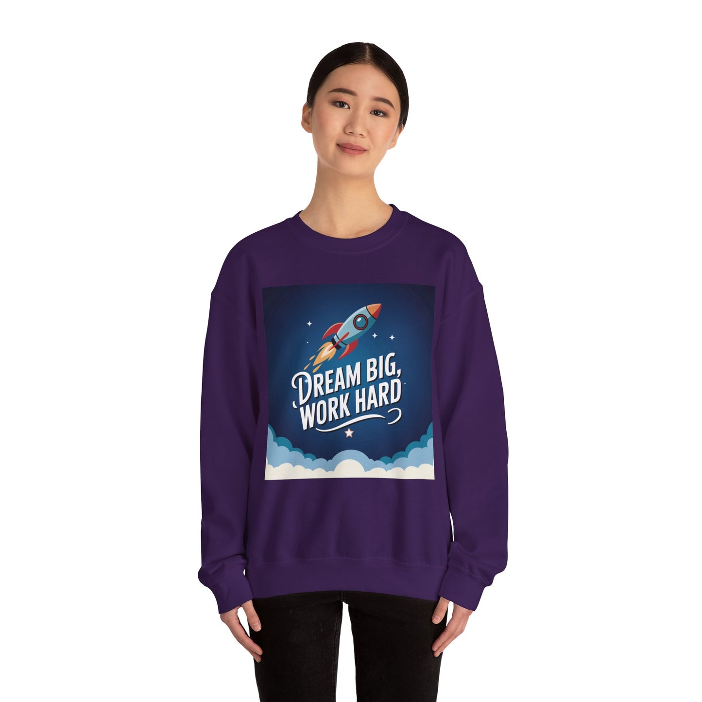 Dream Big Work Hard Unisex Heavy Blend™ Crewneck Sweatshirt Gildan 18000