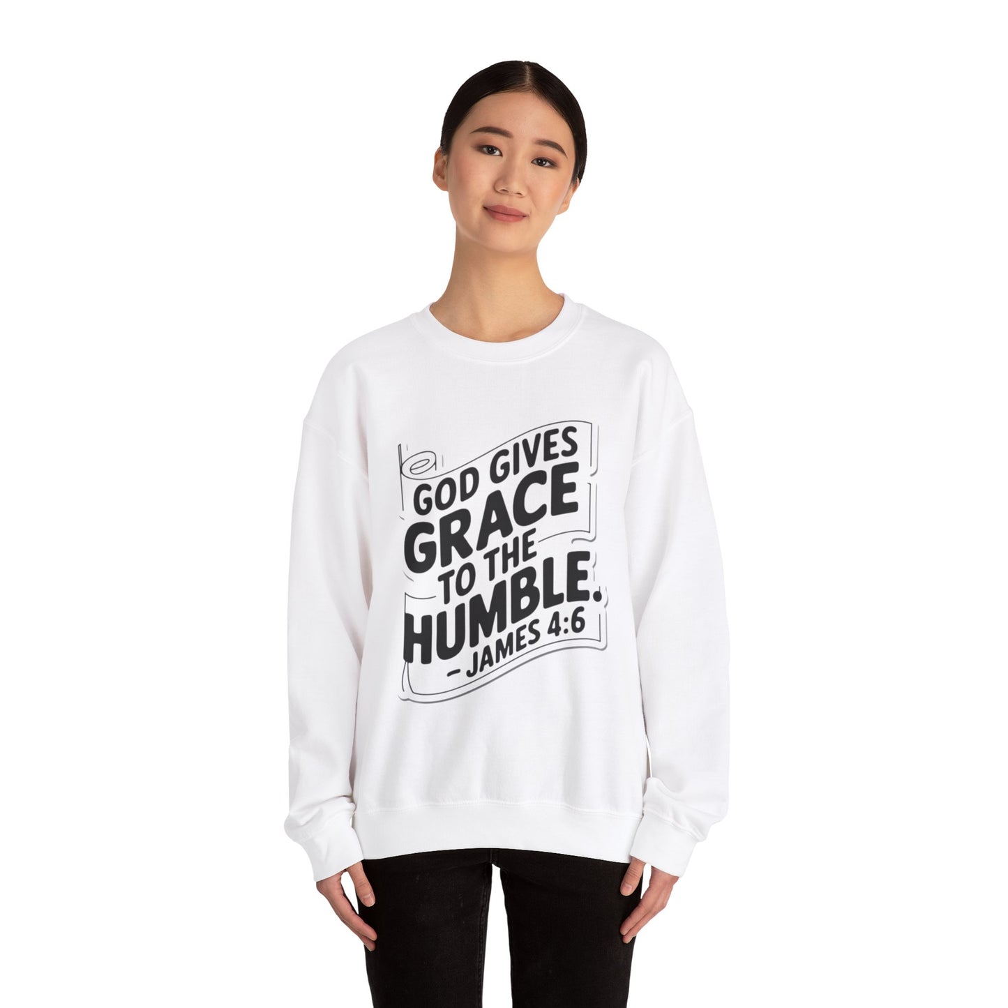 GOD Gives Grace To The Humble Unisex Heavy Blend™ Crewneck Sweatshirt