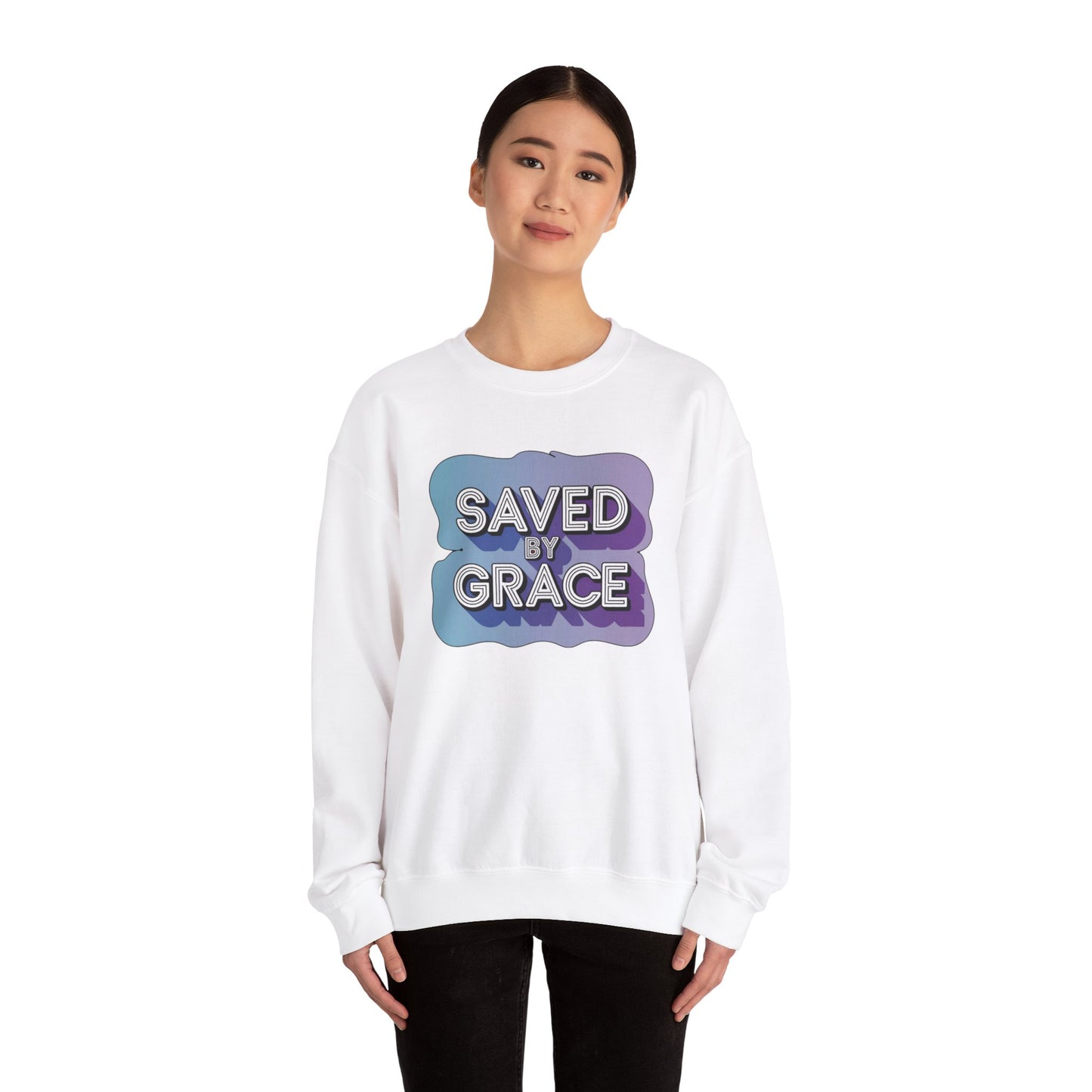 Saved By Grace  Unisex Heavy Blend™ Crewneck Sweatshirt