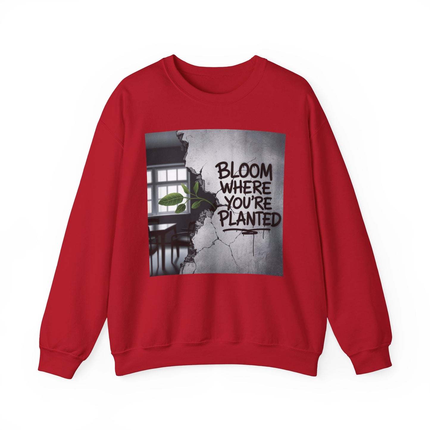 Bloom Where You Are Planted Unisex Heavy Blend™ Crewneck Sweatshirt Gildan 18000