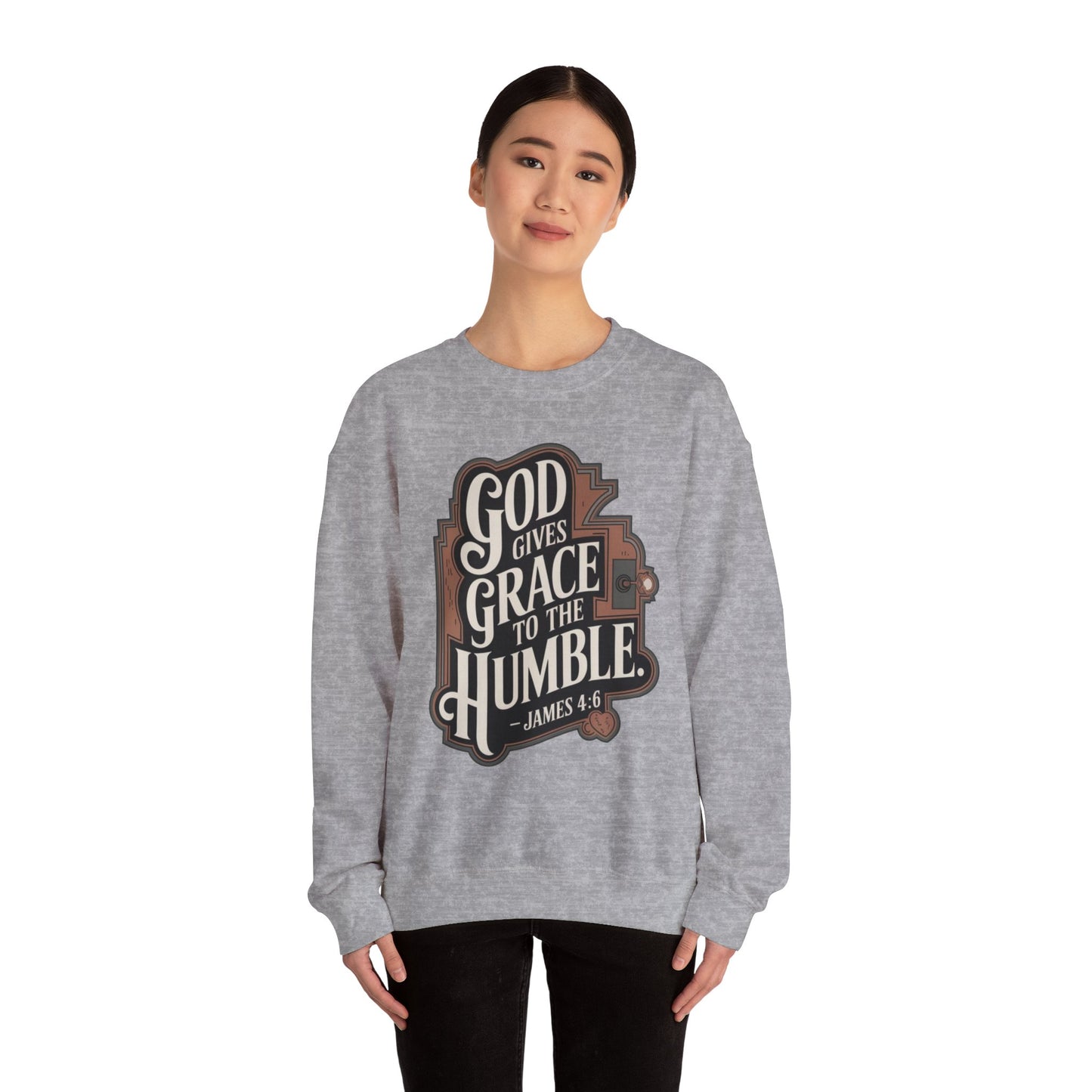 GOD Gives Grace To The Humble Sweatshirt Unisex Heavy Blend™ Crewneck