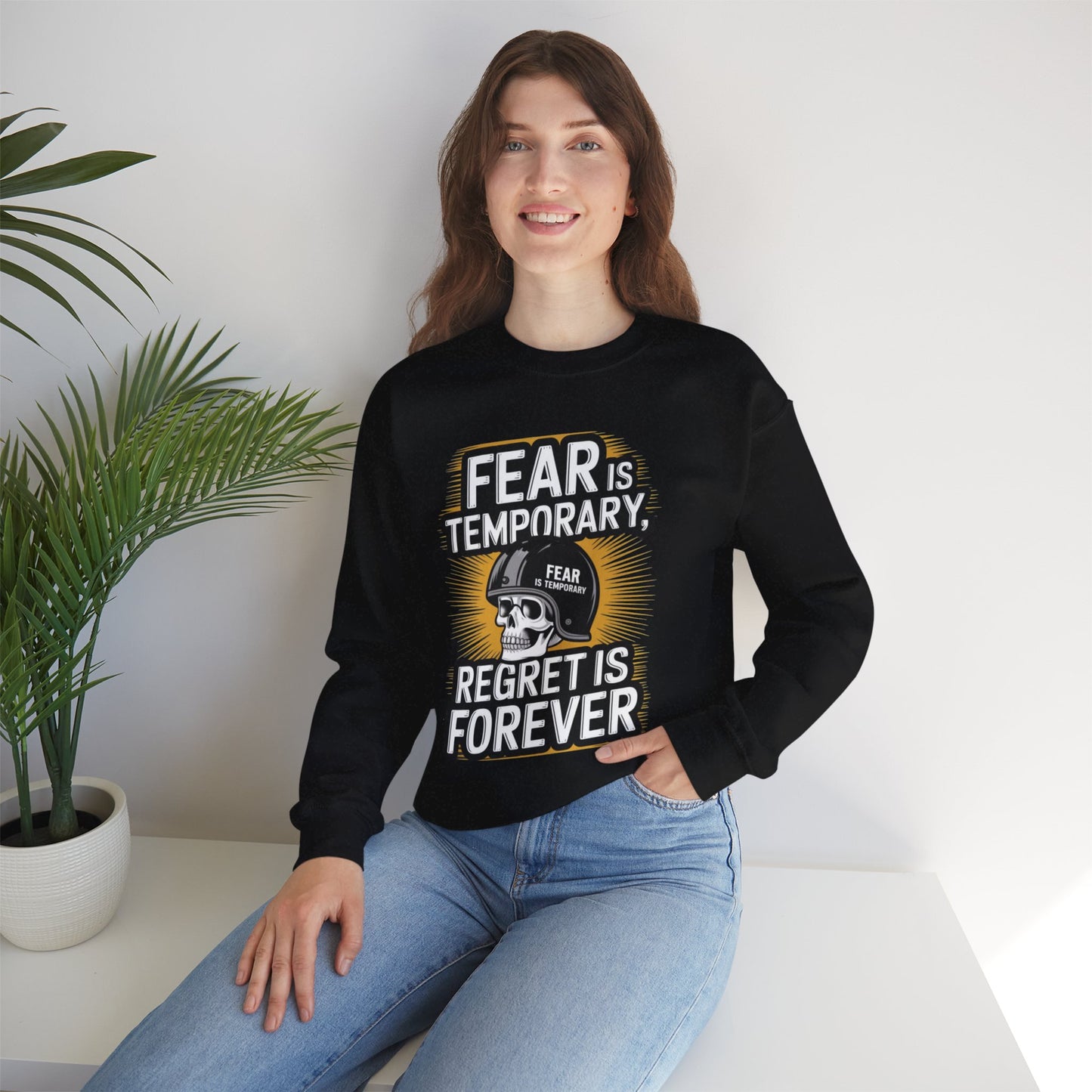 Fear Is Temporary Regret Is Forever Unisex Heavy Blend™ Crewneck Sweatshirt