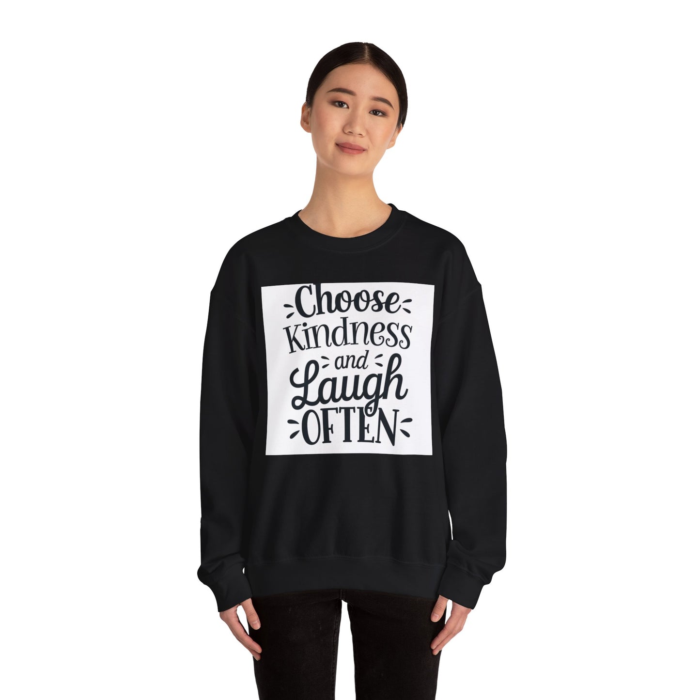 Choose Kindness And Laugh OFTEN Unisex Heavy Blend™ Crewneck Sweatshirt Gildan 18000