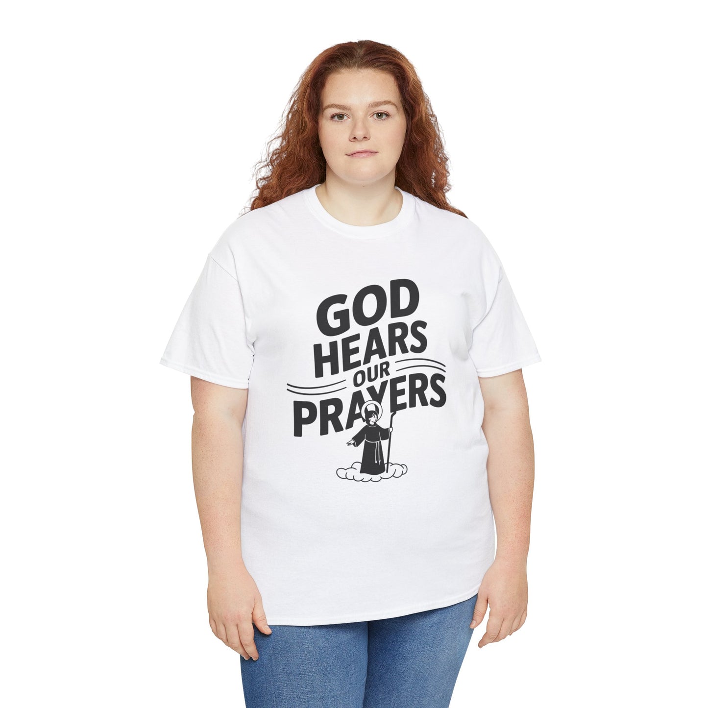 GOD Hears Our Prayers Unisex Heavy Cotton Tee