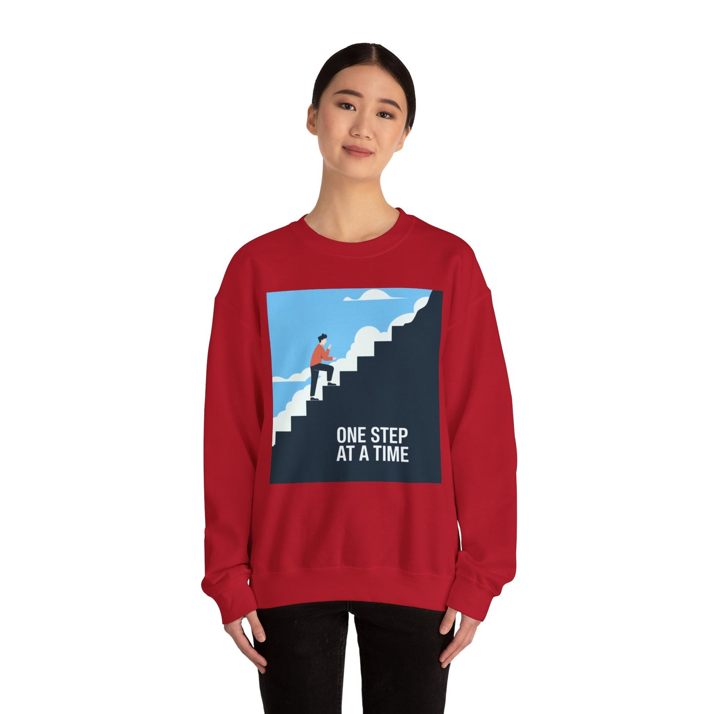 One Step At A Time Unisex Heavy Blend™ Crewneck Sweatshirt Gildan 18000