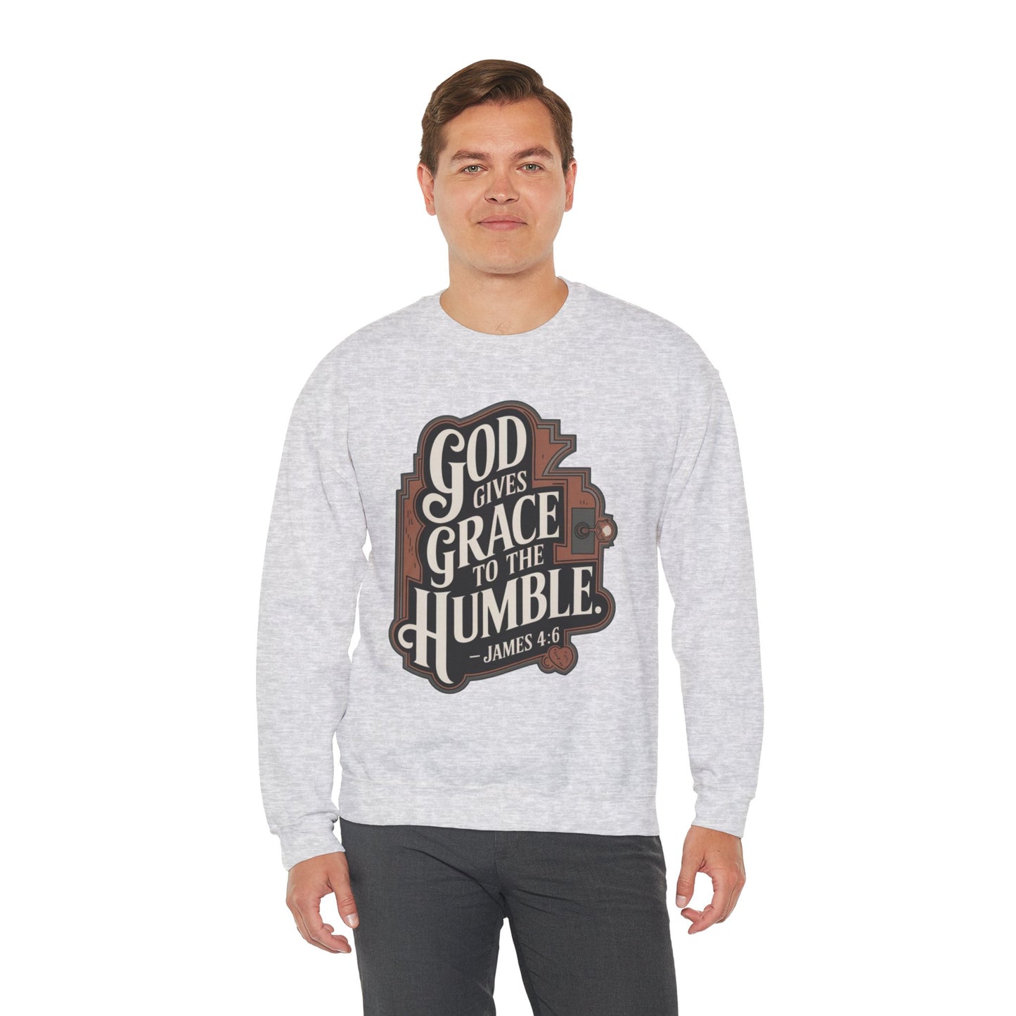 GOD Gives Grace To The Humble Sweatshirt Unisex Heavy Blend™ Crewneck