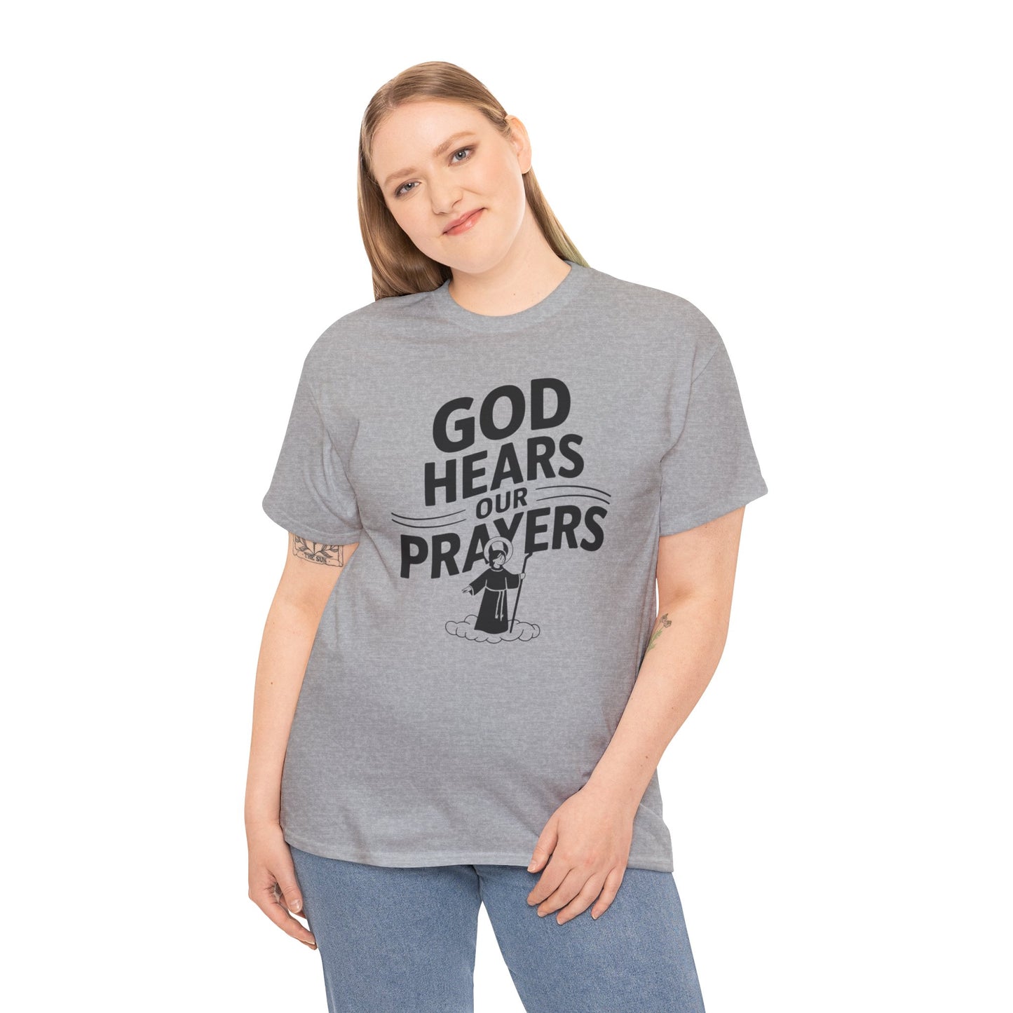 GOD Hears Our Prayers Unisex Heavy Cotton Tee