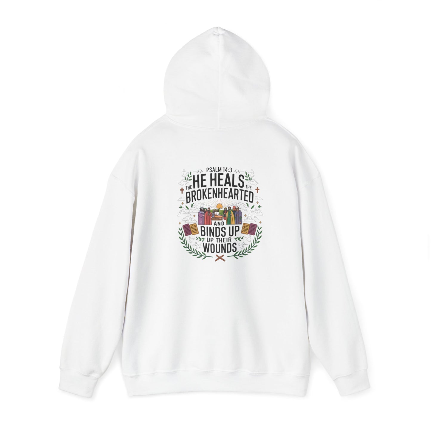 He Heals The Brokenhearted And Binds Up Their Wounds Unisex Heavy Blend™ Hooded Sweatshirt Hoodie