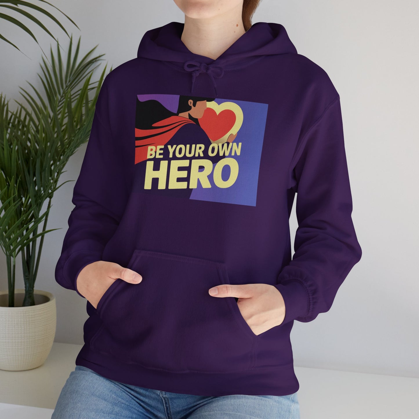 Be Your Own Hero Unisex Heavy Blend™ Hoodie, Hooded Sweatshirt Gildan 18500