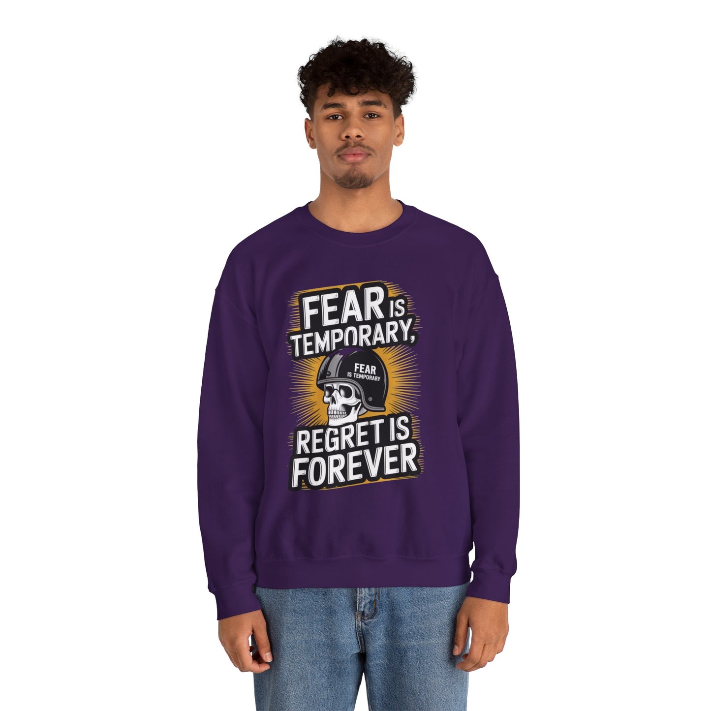 Fear Is Temporary Regret Is Forever Unisex Heavy Blend™ Crewneck Sweatshirt