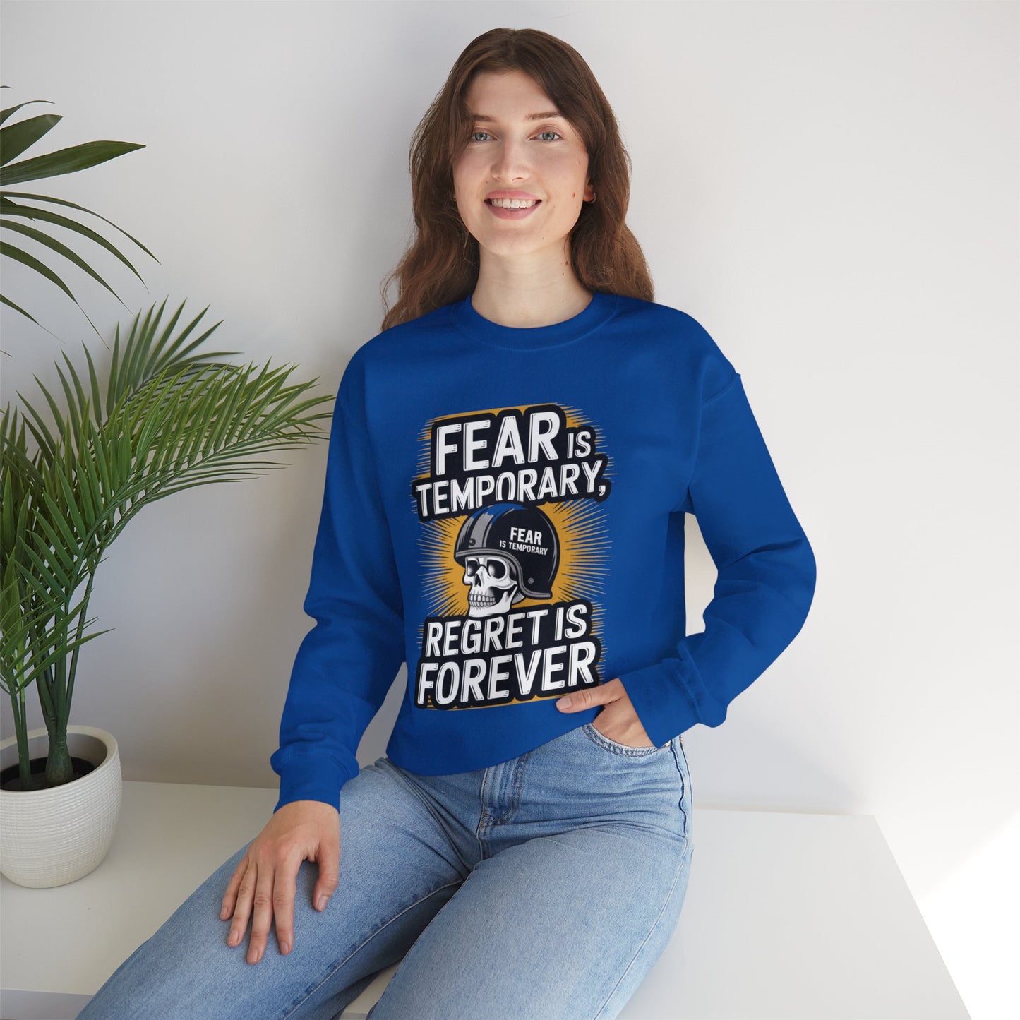 Fear Is Temporary Regret Is Forever Unisex Heavy Blend™ Crewneck Sweatshirt