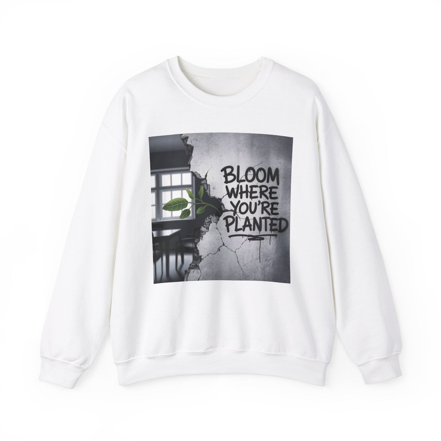 Bloom Where You Are Planted Unisex Heavy Blend™ Crewneck Sweatshirt Gildan 18000