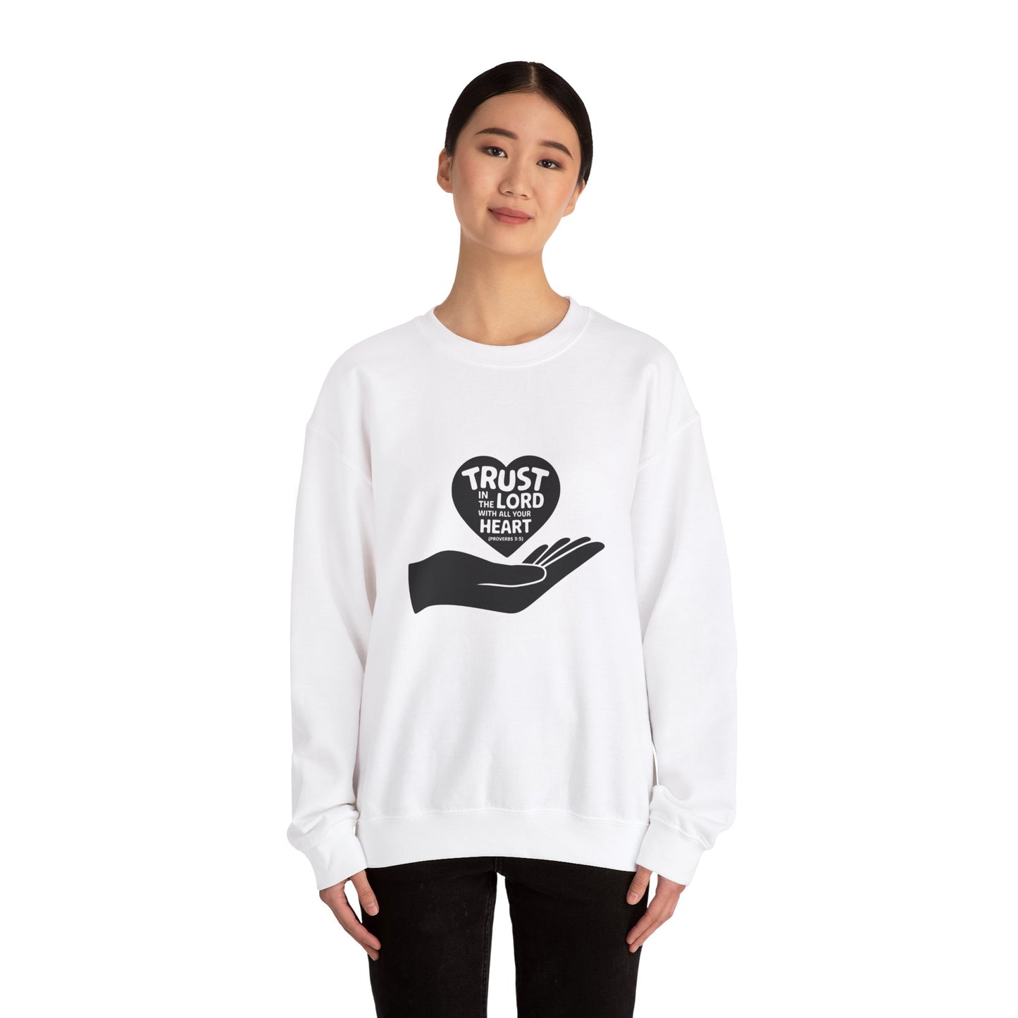 Trust In The LORD With All Your Heart  Unisex Heavy Blend™ Crewneck Sweatshirt