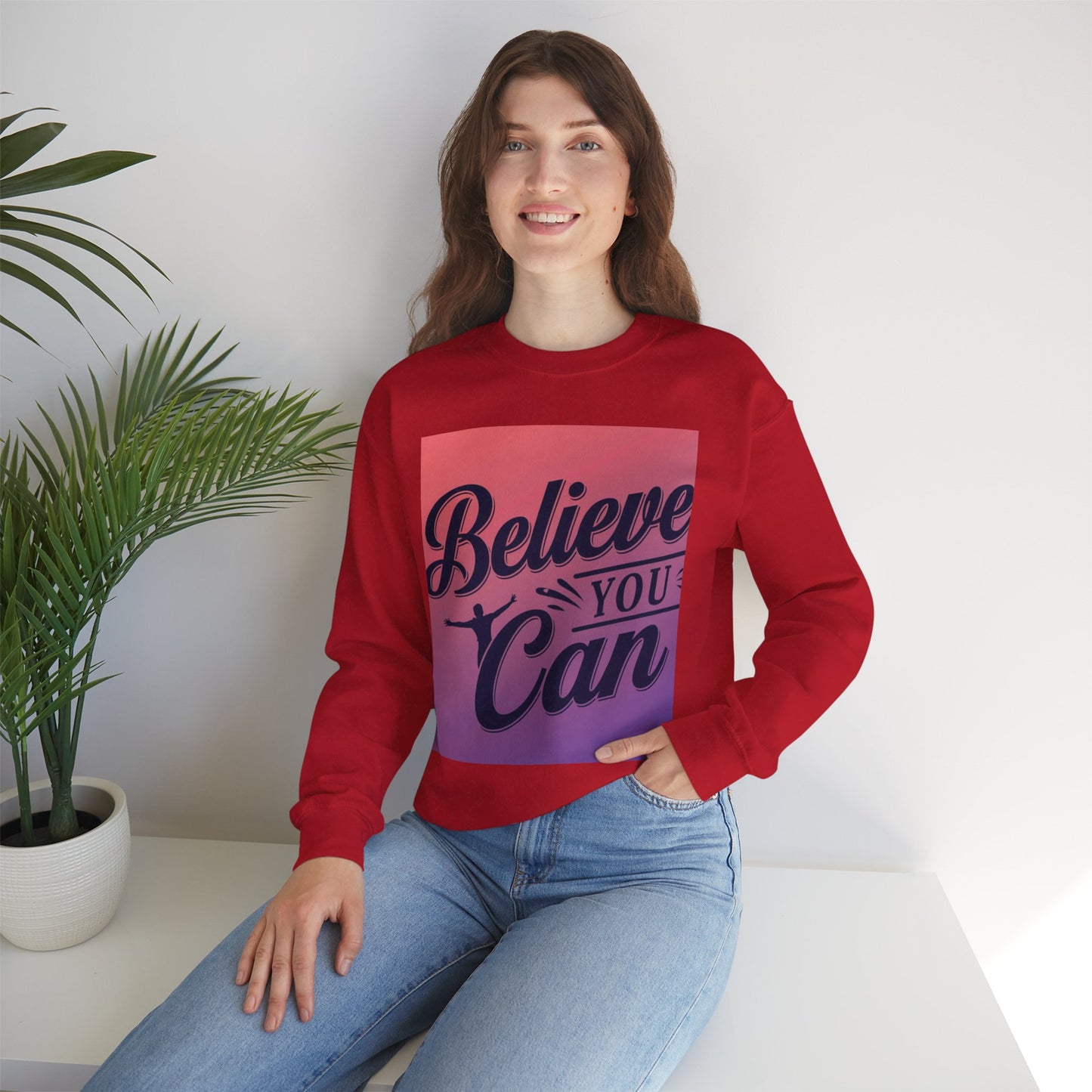 Believe You Can Unisex Heavy Blend™ Crewneck Sweatshirt Gildan 18000