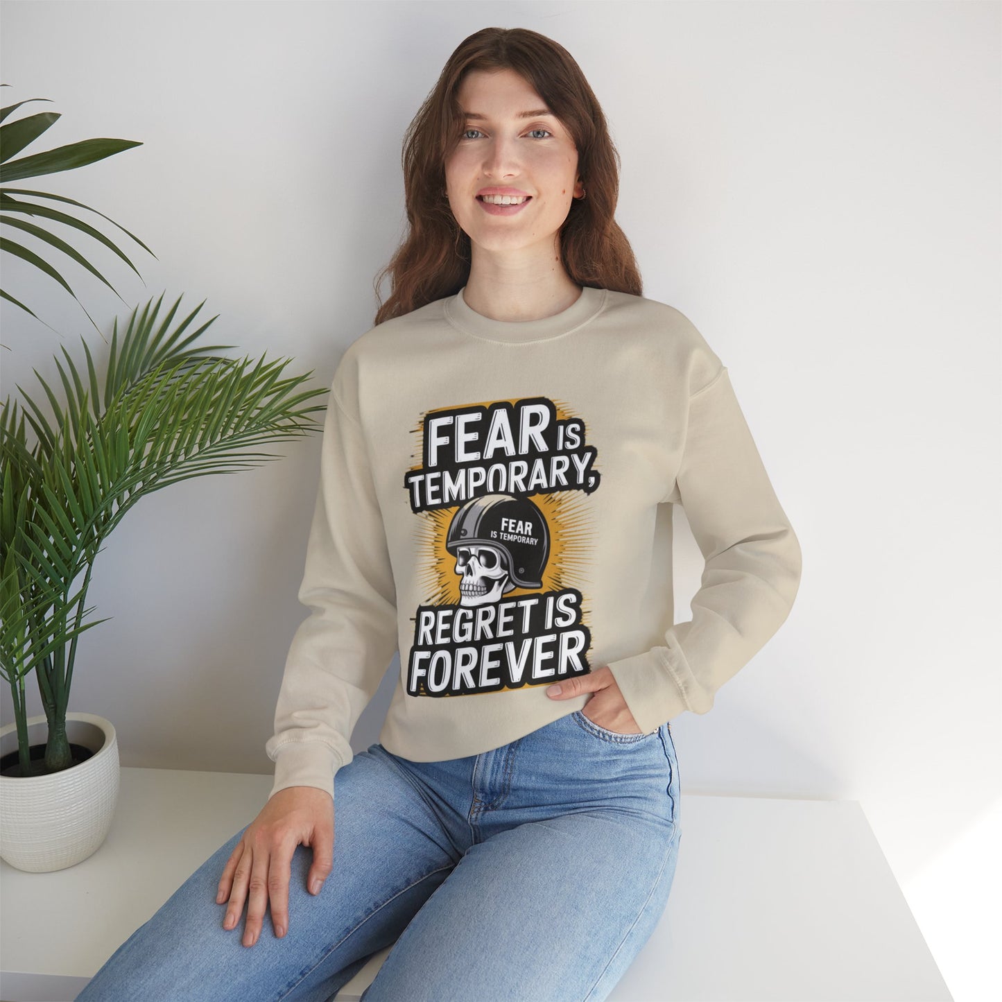 Fear Is Temporary Regret Is Forever Unisex Heavy Blend™ Crewneck Sweatshirt