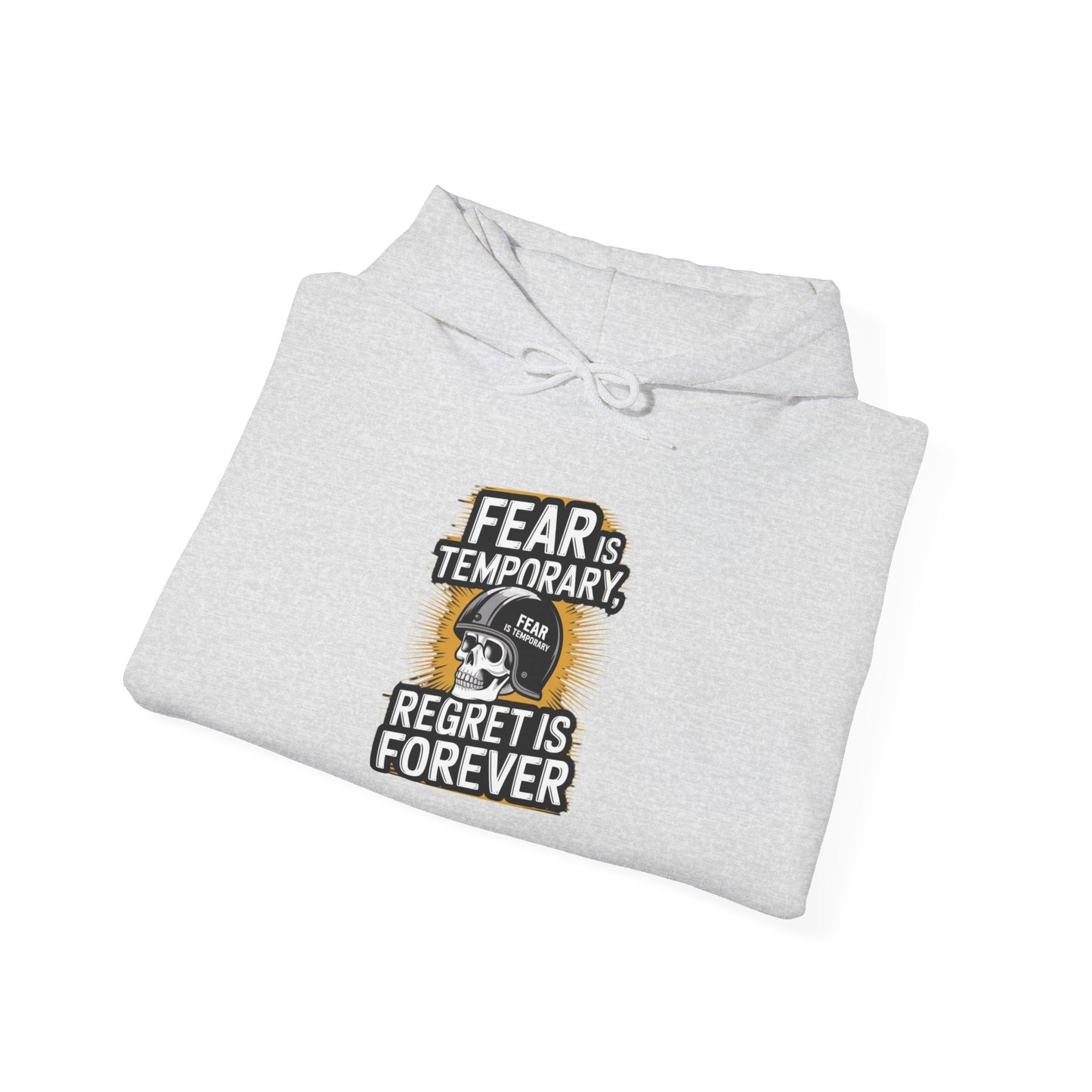 Fear Is Temporary, Regret Is Forever Unisex Heavy Blend™ Hoodie, Hooded Sweatshirt Gildan 18500