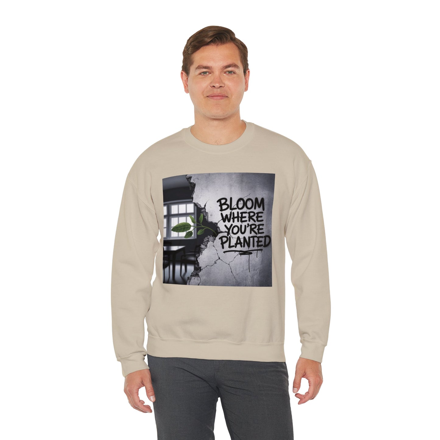 Bloom Where You Are Planted Unisex Heavy Blend™ Crewneck Sweatshirt Gildan 18000