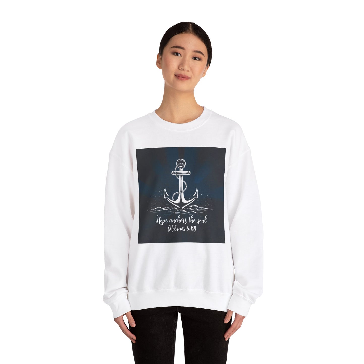 Hope Anchors The Soul  Unisex Heavy Blend™ Crewneck Sweatshirt