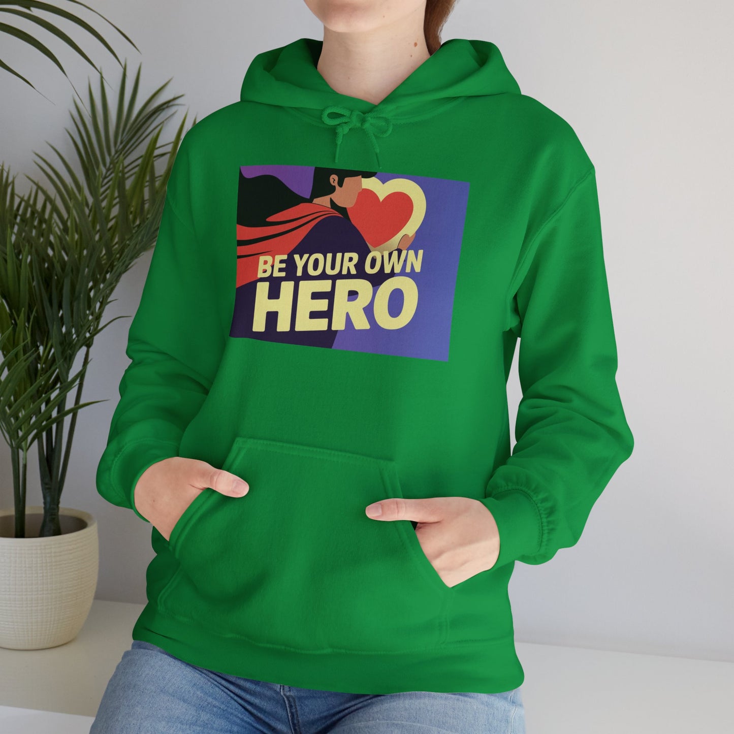 Be Your Own Hero Unisex Heavy Blend™ Hoodie, Hooded Sweatshirt Gildan 18500