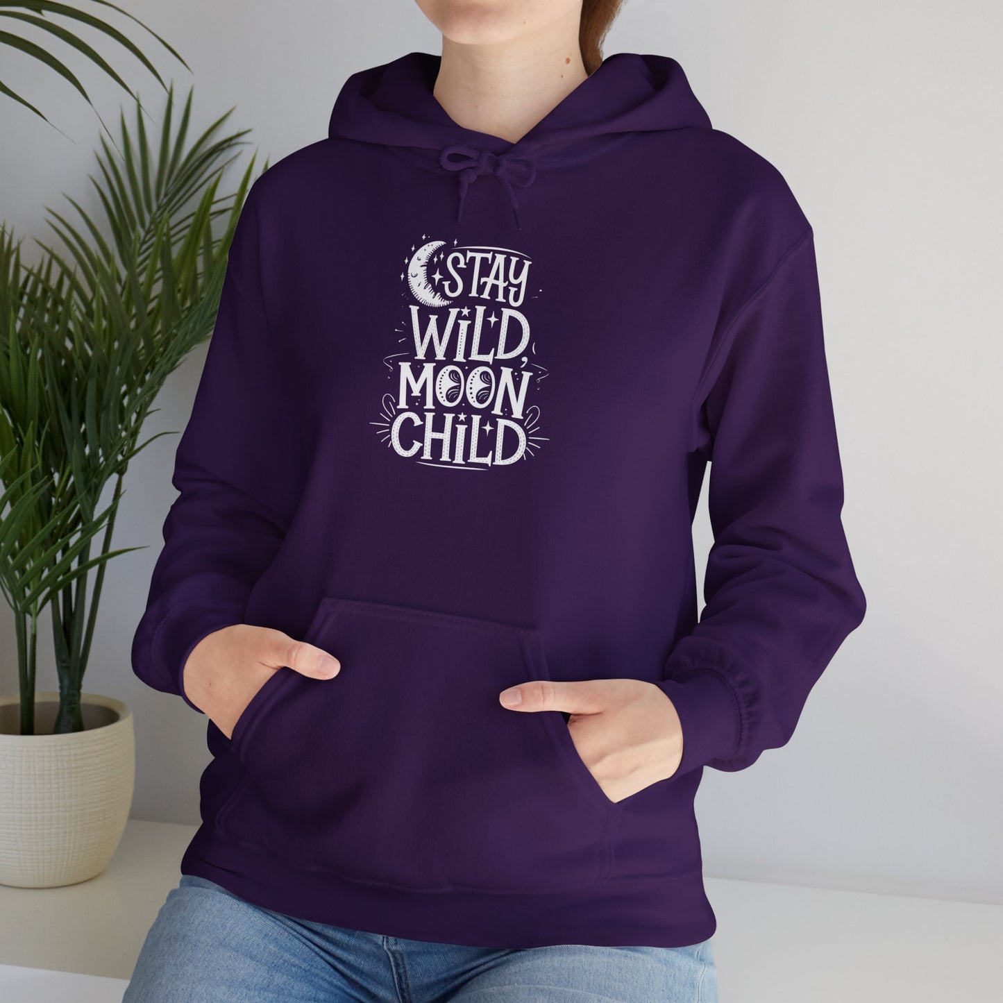 Stay Wild Moon Child Unisex Heavy Blend™ Hooded Sweatshirt Hoodie Gildan 18500